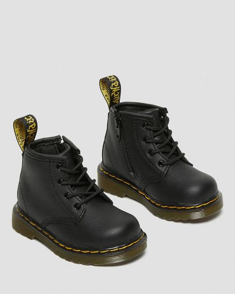 Dr Martens Infant 1460 Softy T Leather Kids' Lace Up Boots Black | USA-930765