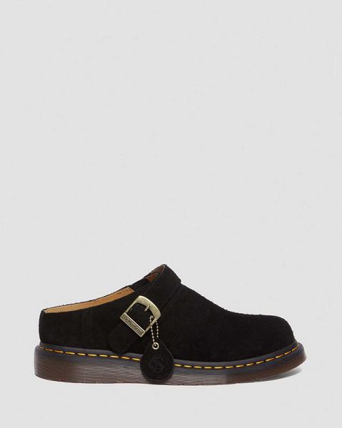 Dr Martens Isham Desert Oasis Suede Men Mules Black | USA-265479