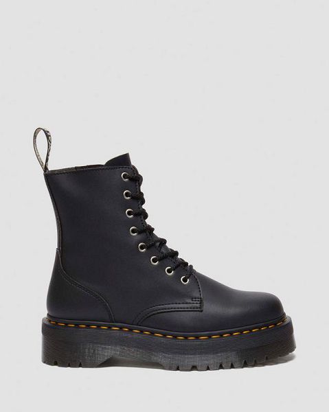 Dr Martens Jadon Genix Nappa Reclaimed Leather Women Platform Boots Black | USA-642890