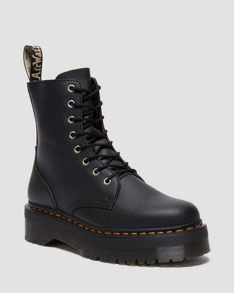 Dr Martens Jadon Genix Nappa Reclaimed Leather Women Platform Boots Black | USA-642890