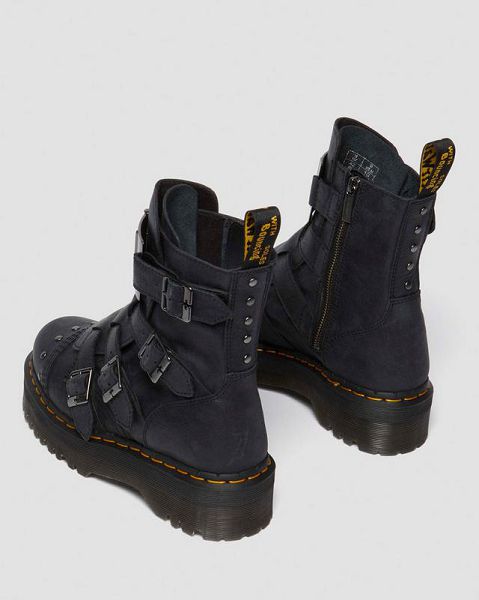 Dr Martens Jadon Hinge Men Platform Boots Black / Yellow | USA-238697