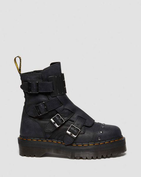 Dr Martens Jadon Hinge Men Platform Boots Black / Yellow | USA-238697