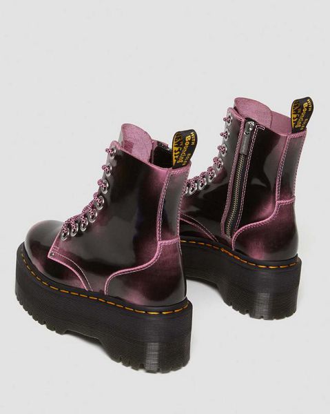 Dr Martens Jadon Max Distressed Leather Women Platform Boots Pink | USA-387156