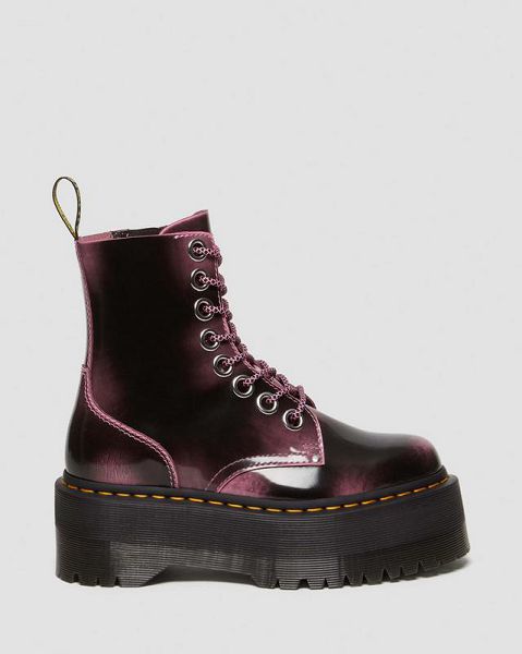 Dr Martens Jadon Max Distressed Leather Women Platform Boots Pink | USA-387156