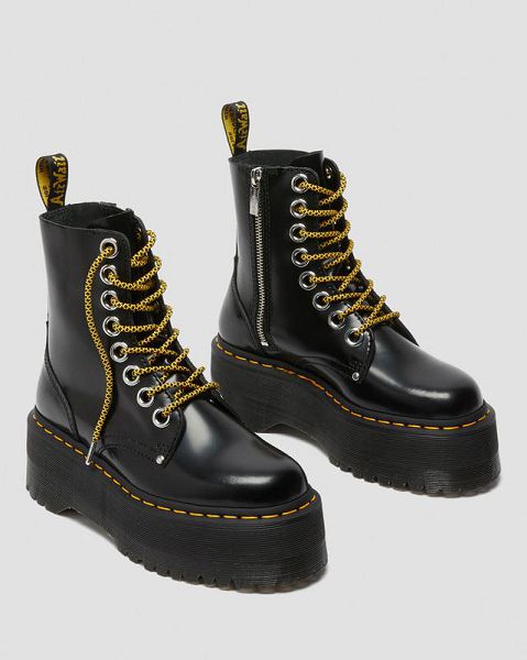 Dr Martens Jadon Max Women Platform Boots Black | USA-165803