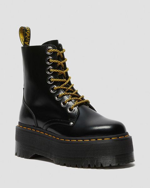 Dr Martens Jadon Max Women Platform Boots Black | USA-165803