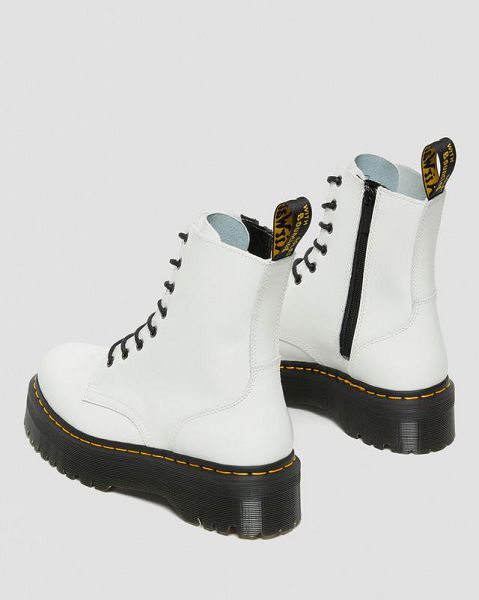 Dr Martens Jadon Smooth Leather Men Platform Boots White | USA-321078