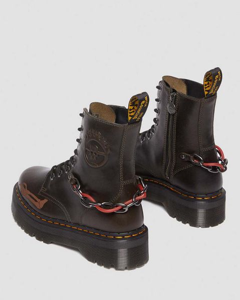 Dr Martens Jadon WB Mad Max Leather Men Platform Boots Dark Grey / Brown | USA-139487