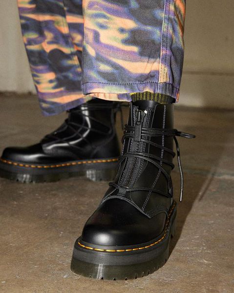 Dr Martens Jarrick II Laced Leather Men Platform Boots Black | USA-910524