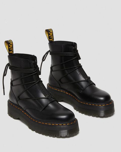 Dr Martens Jarrick II Laced Leather Men Platform Boots Black | USA-910524