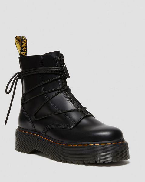 Dr Martens Jarrick II Laced Leather Men Platform Boots Black | USA-910524