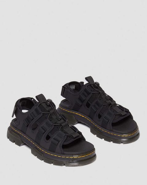 Dr Martens Jericho Leather & Neoprene Hybrid Men Sandals Black | USA-61789