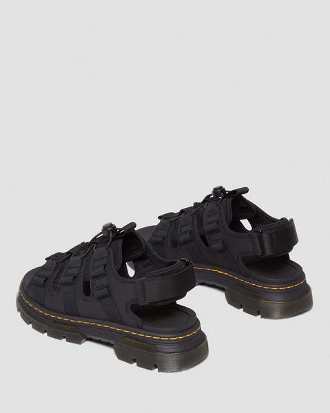 Dr Martens Jericho Leather & Neoprene Hybrid Men Sandals Black | USA-61789