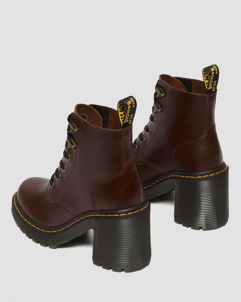 Dr Martens Jesy Dark Brown Classic Pull Up Women Boots Dark Brown | USA-413798