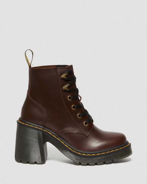 Dr Martens Jesy Dark Brown Classic Pull Up Women Boots Dark Brown | USA-413798