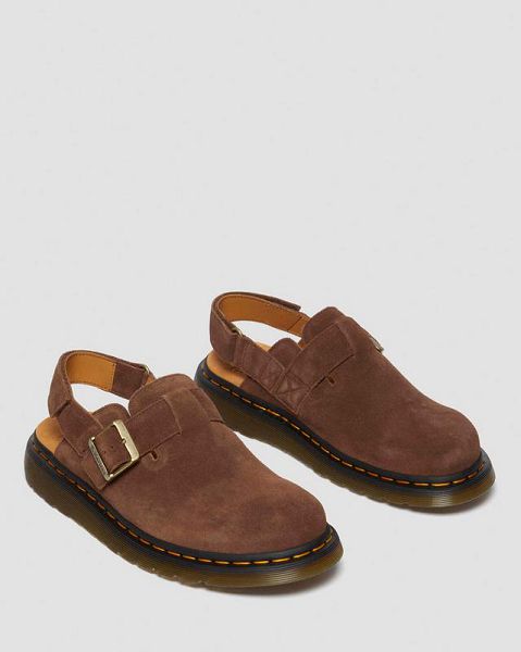 Dr Martens Jorge II Bronx Suede Slingback Men Mules Brown | USA-81259