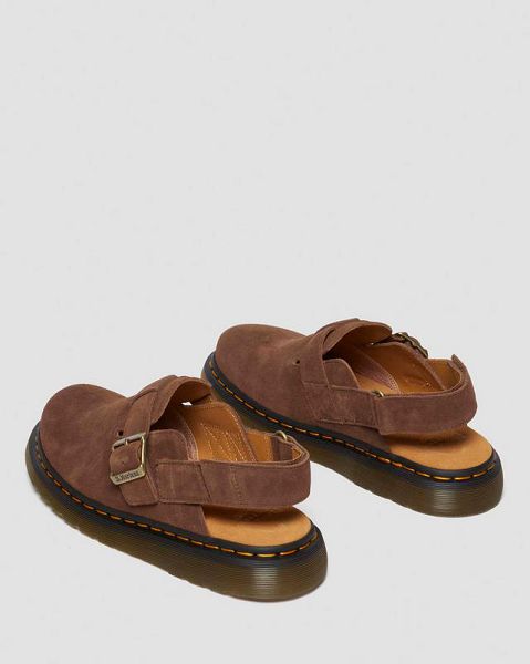 Dr Martens Jorge II Bronx Suede Slingback Men Mules Brown | USA-81259