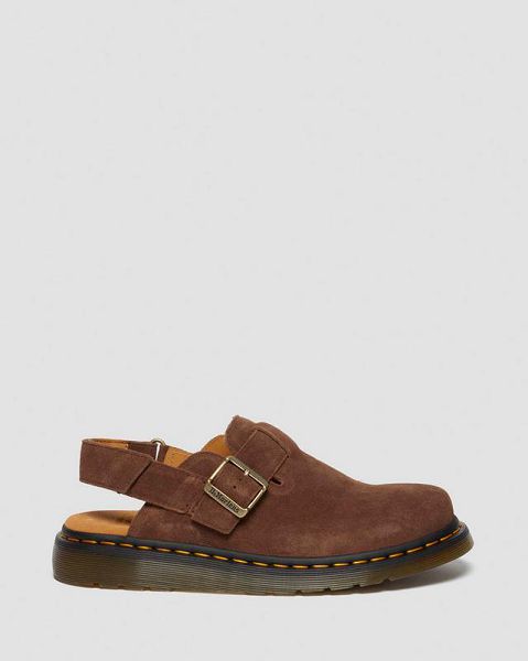 Dr Martens Jorge II Bronx Suede Slingback Men Mules Brown | USA-81259