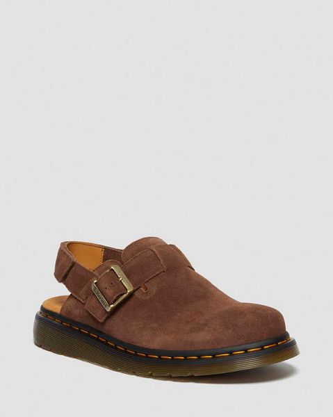 Dr Martens Jorge II Bronx Suede Slingback Men Mules Brown | USA-81259