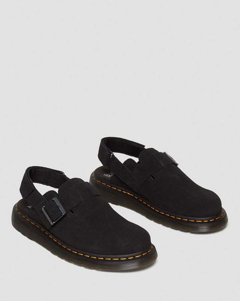 Dr Martens Jorge II Suede Slingback Men Mules Black | USA-286149