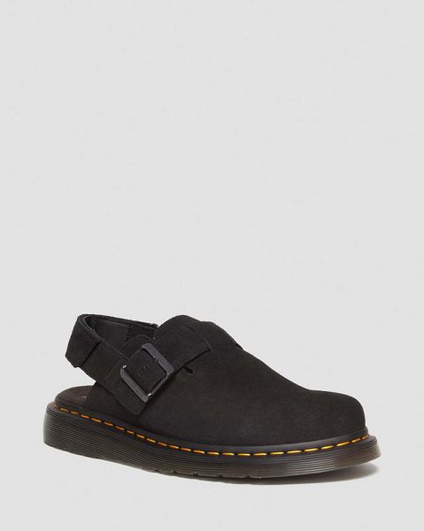 Dr Martens Jorge II Suede Slingback Men Mules Black | USA-286149