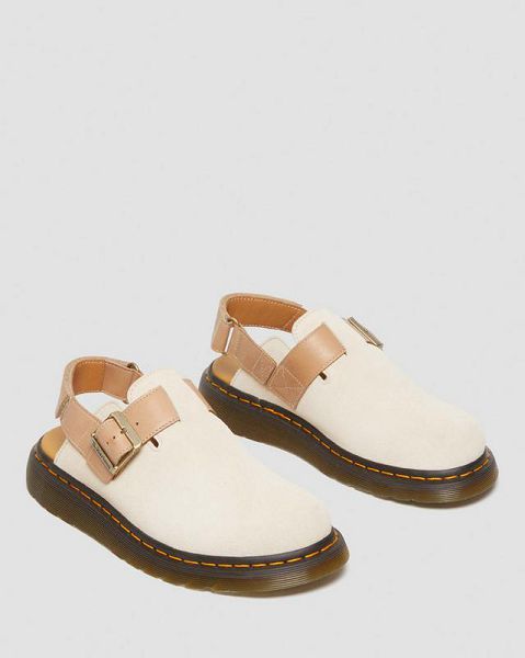 Dr Martens Jorge II Suede & Leather Slingback Men Mules Beige | USA-348726