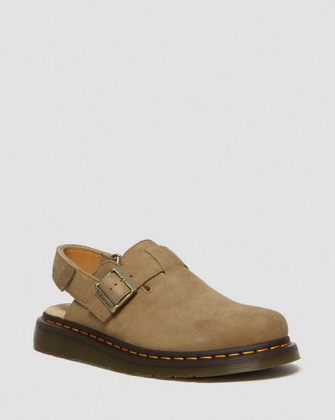 Dr Martens Jorge II Tumbled Nubuck Leather Slingback Men Mules Brown | USA-603182