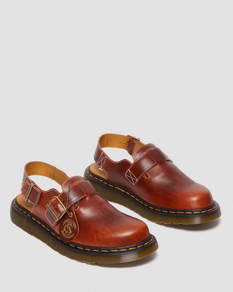 Dr Martens Jorge Made in England Classic Leather Slingback Men Mules Brown | USA-974358