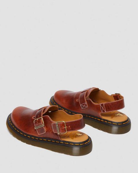 Dr Martens Jorge Made in England Classic Leather Slingback Men Mules Brown | USA-974358