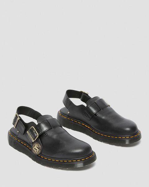 Dr Martens Jorge Made in England Leather Slingback Men Mules Black | USA-351749