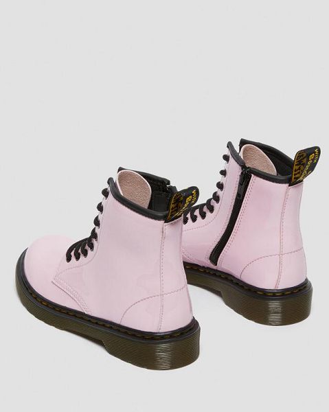 Dr Martens Junior 1460 Patent Leather Kids' Lace Up Boots Pink | USA-501678