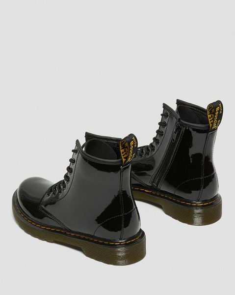 Dr Martens Junior 1460 Patent Leather Kids' Lace Up Boots Black | USA-968740