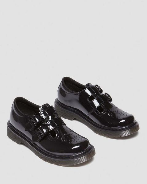 Dr Martens Junior 8065 Patent Leather Kids' Mary Jane Shoes Black | USA-839145