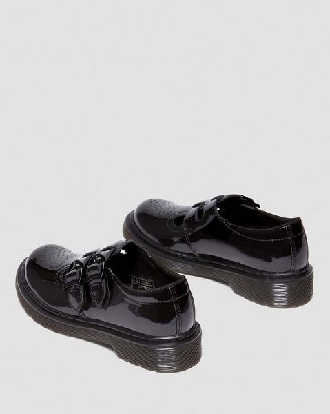 Dr Martens Junior 8065 Patent Leather Kids' Mary Jane Shoes Black | USA-839145