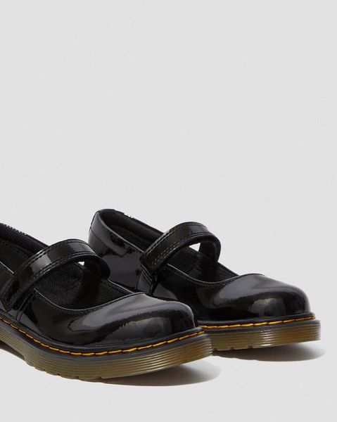 Dr Martens Junior Maccy Patent Leather Kids' Mary Jane Shoes Black | USA-679054