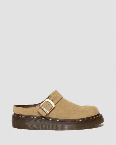 Dr Martens Laketen Bronx Suede Platform Women Mules Brown | USA-964735