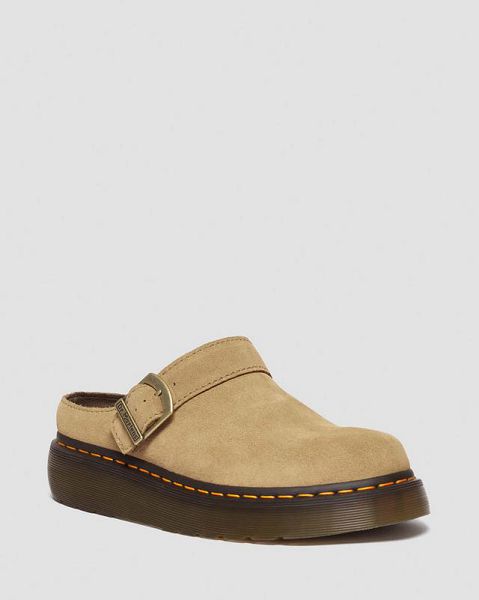 Dr Martens Laketen Bronx Suede Platform Women Mules Brown | USA-964735