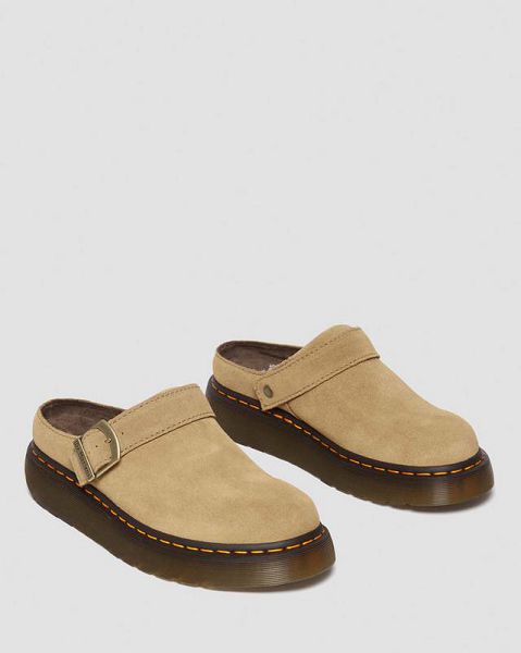 Dr Martens Laketen Bronx Suede Platform Men Mules Brown | USA-982670