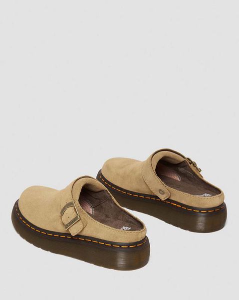 Dr Martens Laketen Bronx Suede Platform Men Mules Brown | USA-982670