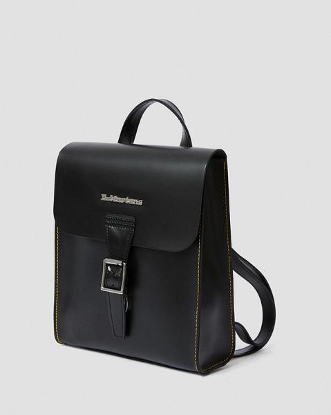 Dr Martens Leather Mini Women Backpack Black | USA-329850