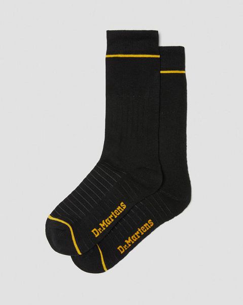 Dr Martens Lightweight Organic Cotton Blend Men Socks Black | USA-470529