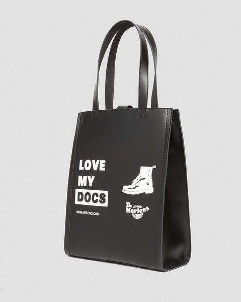 Dr Martens Love My Docs Leather Accessories Tote Bags Black | USA-908325