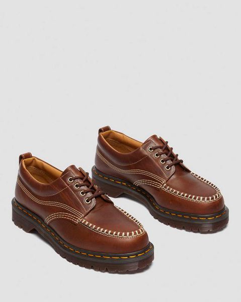 Dr Martens Lowell Leather Men Moccasins Brown | USA-845231