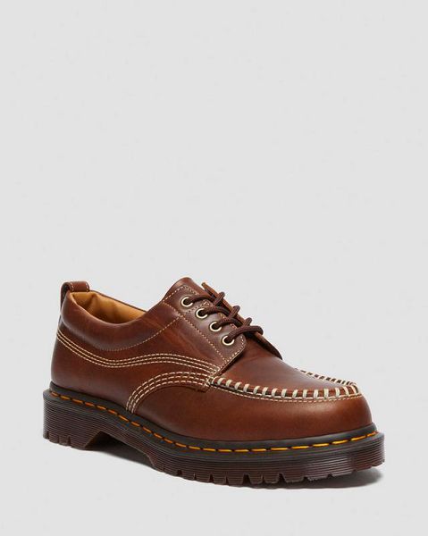 Dr Martens Lowell Leather Men Moccasins Brown | USA-845231