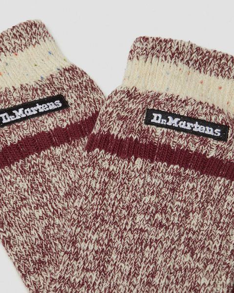 Dr Martens Marl Organic Accessories Socks Burgundy | USA-31586