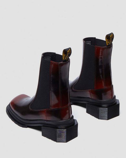 Dr Martens Maybole Square Toe Women Chelsea Boots Black / Pink / Red | USA-316792