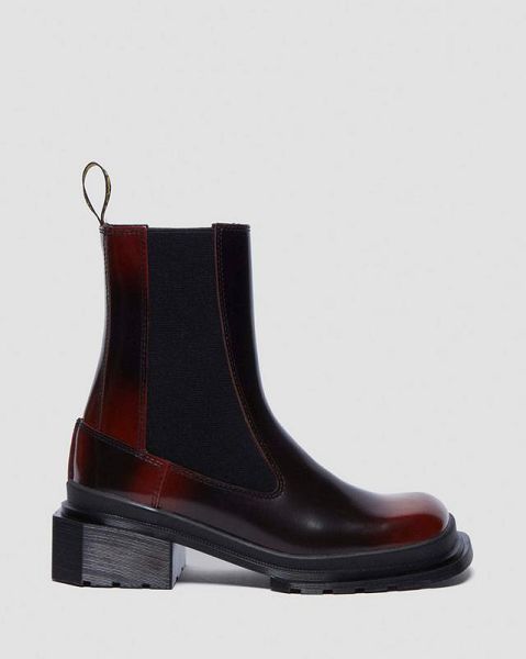 Dr Martens Maybole Square Toe Women Chelsea Boots Black / Pink / Red | USA-316792