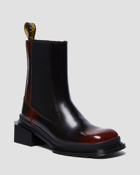 Dr Martens Maybole Square Toe Women Chelsea Boots Black / Pink / Red | USA-316792