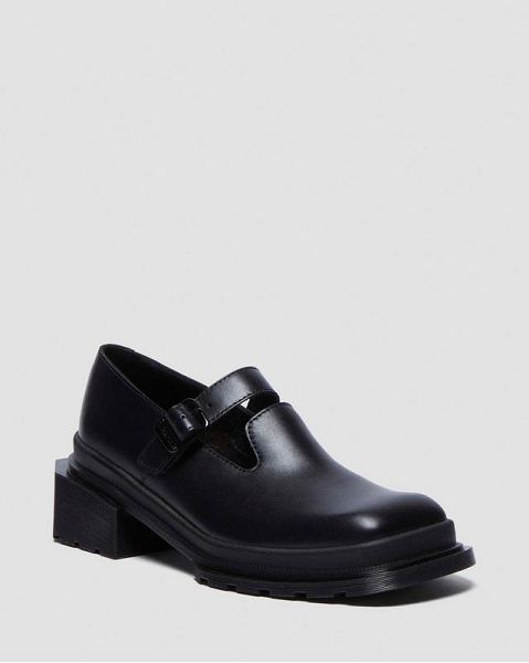 Dr Martens Maybole Square Toe Women Mary Jane Shoes Black | USA-513429