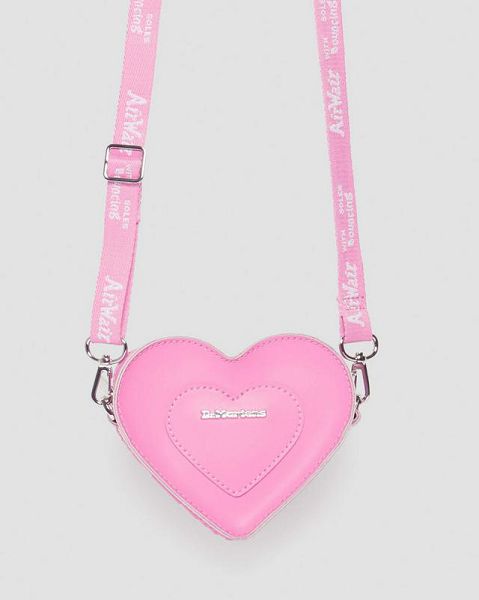 Dr Martens Mini Heart Shaped Accessories Leather Bags Pink | USA-389275